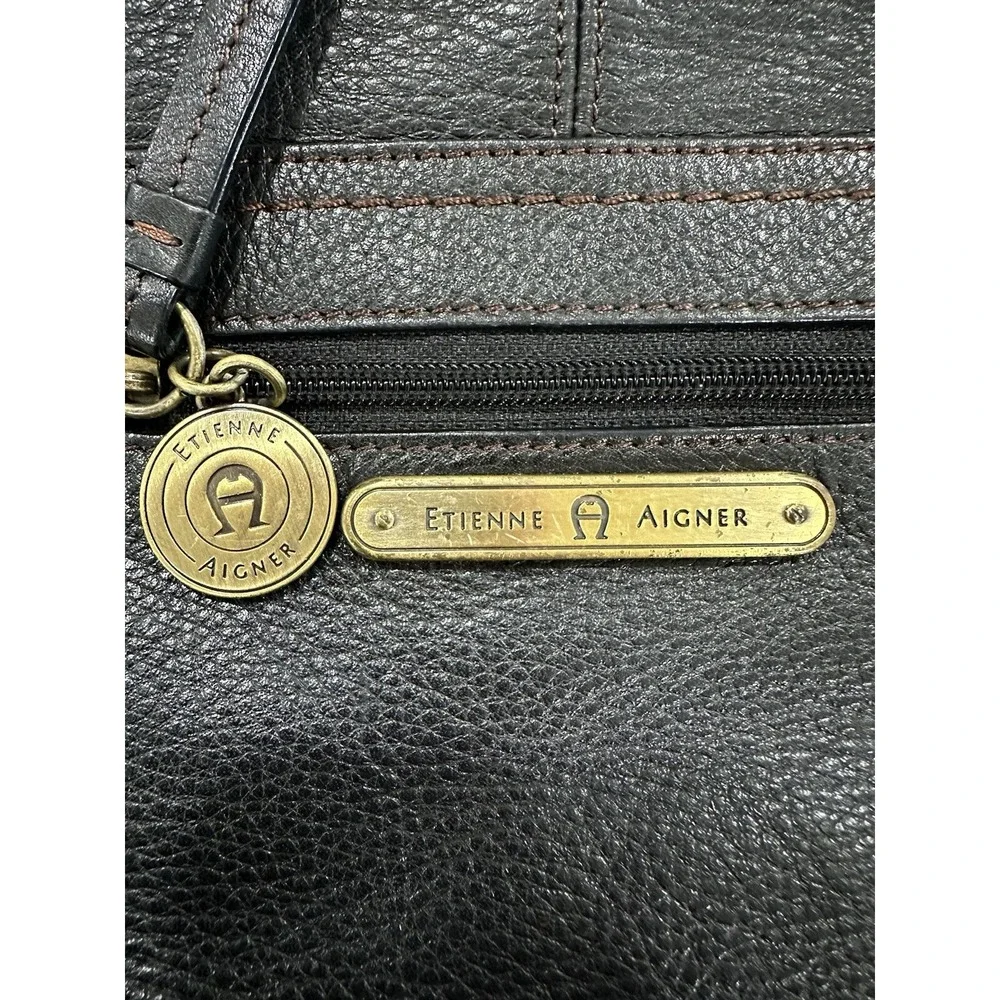 Entienne‎ Aigner Hobo Leather Black Bag- Rare Design